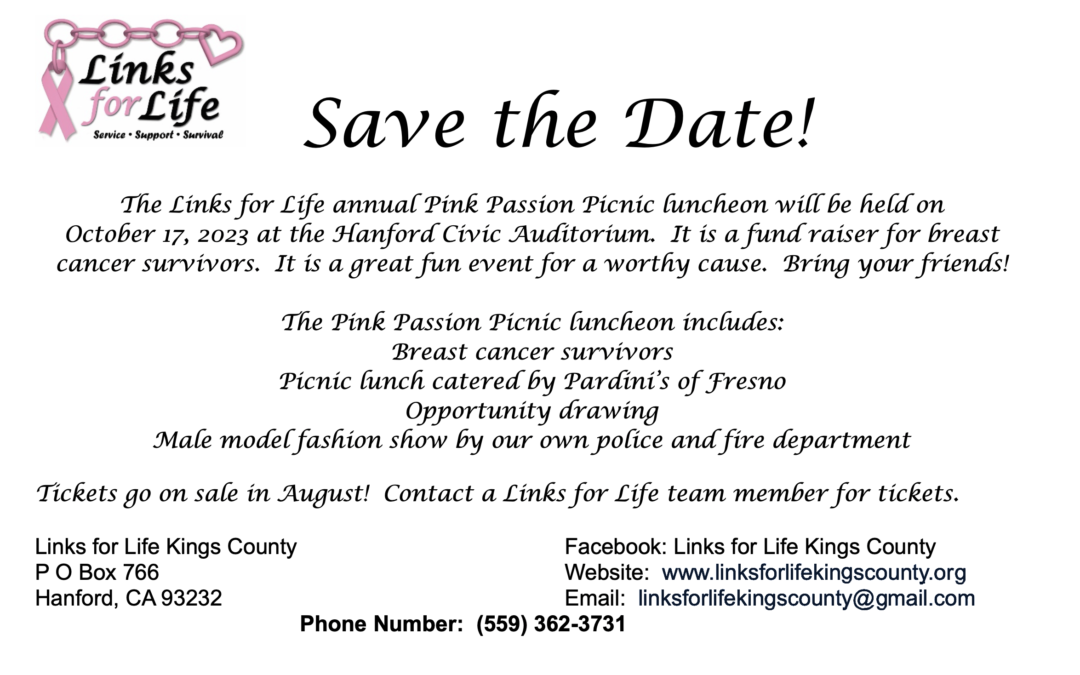 The 2023 Annual Pink Passion Picnic is on October 17